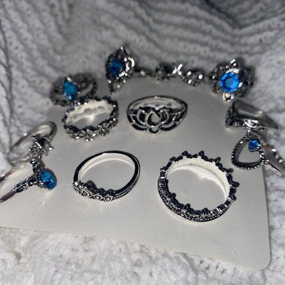 Rings silver with blue - Picture 2 of 4